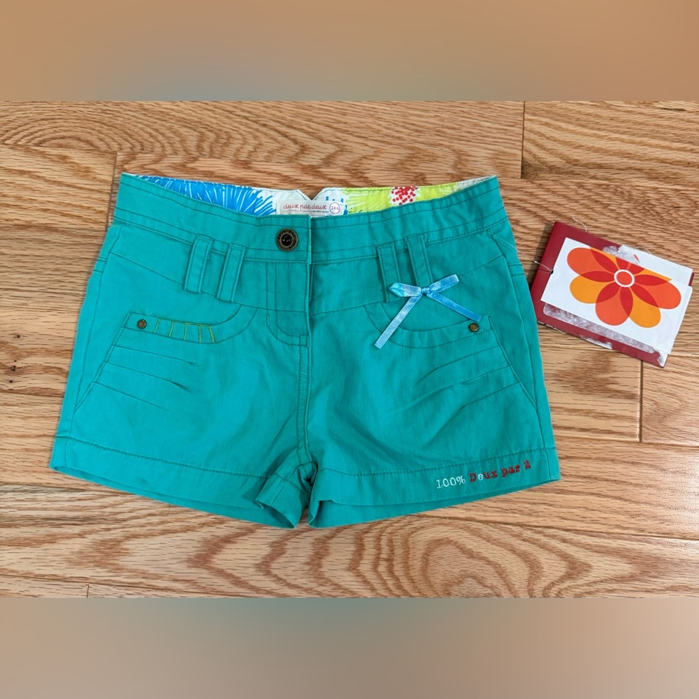 Deux par Deux Turquoise Green Girls Shorts // Toddler 24m NWT